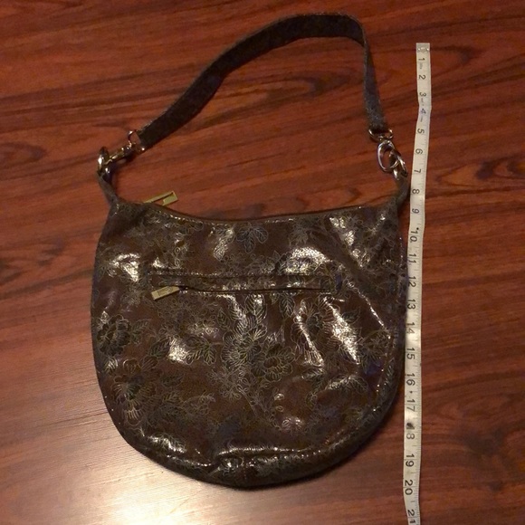 VINTAGE Pinky Leather Floral Hobo Ring Bag. - Picture 11 of 13